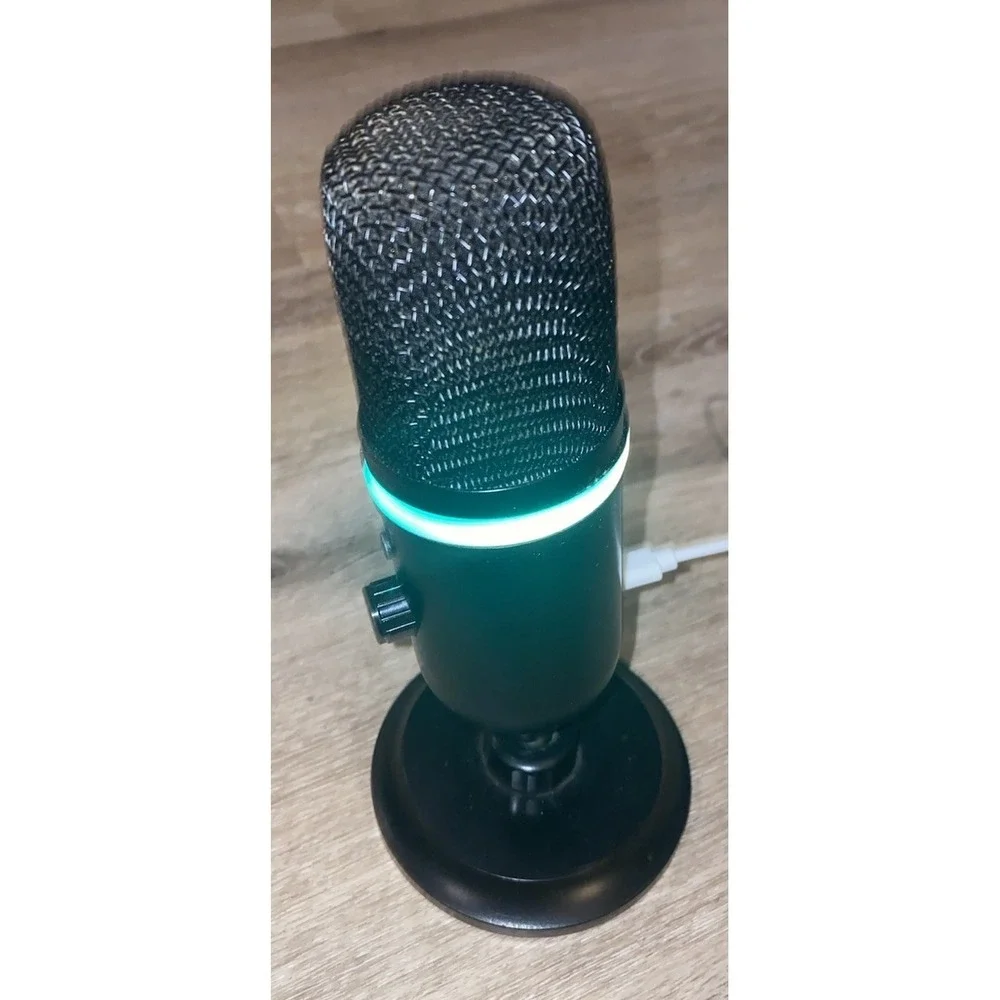 WMT Wired Microphone for Gaming PC Recording Streaming Black With Stand Attached